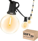 Svater Outdoor String Lights 50 FT, Patio LED Lights Outside with 26pcs Bulbs, Waterproof Shatterproof Hanging Globe Light Connectable for Bistro Cafe Backyard Balcony Warm White by GreenHaven Gardens