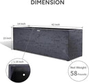 42 Inch Rectangular Concrete Planter（42Lx14Wx15H，58 Pounds）,Durable All-Weather Use with Drainage Holes,Large Rectangular Planter for Outdoor Indoor Plants by CozyNest Decor