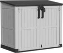 Outdoor Storage Shed Resin Tool Shed, 36 Cu Ft Waterproof Outdoor Horizontal Storage, Weather-Resistant Utility Shed with Air Vent for Trash and Lockable Doors, Garden Tools by CozyNest Decor