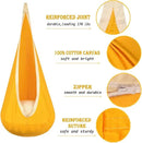 Kids Pod Swing Hanging Seat Child Hammock Chair Indoor and Outdoor Sensory Swings 100% Cotton Loading Capacity 170 lbs (Yellow) by GreenHaven Gardens