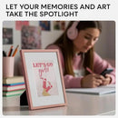 Homeforia A5 Frame Rose Gold, High End Metal 5.8 x 8.3 Picture Frames Matted to 4.1 by 5.8 inch Art, A5 Display Photo Frame with Mat A6, 5.8x8.3 Rose Poster Frames, Tempered Glass, Wall Kit, Set of 1 by CozyNest Decor