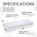 Homeforia White Floating Shelves 16 inch, High End Solid Real Wood 16inch Bathroom Floating Shelf for Wall Mounted, White Wooden 16 Floating Shelves, Heavy Duty Bracket, 16 X 6.5 X 1.75 inch, Set of 4 by CozyNest Decor
