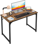 PayLessHere | 39 Inch Computer Desk | Brown | Office Desk with Metal Frame, Adjustable Feet | Water-Resistant, Scratchproof Surface | Sturdy Writing Table for Home Office or Study | Pack of 1 by CozyNest Decor