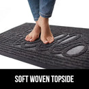 GORILLA GRIP 100% Waterproof All-Season WeatherMax Doormat 35x23, US Designed Natural Rubber, Stain and Fade Resistant, Low Profile Indoor Outdoor Door Mats, Easy Clean Patio Mat, Charcoal Hello by CozyNest Decor
