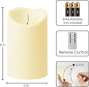 Homemory 4"x6" Outdoor Waterproof Flameless Candles with Timers and Remote Control, Battery Operated Candles, LED Plastic Candles, Dark Ivory, Set of 2 by CozyNest Decor