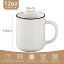 Ceramic Coffee Mug 12 oz Porcelain Coffee Mugs Set of 6 - Ceramic Coffee Cups with Handle and Speckled Patterns for Latte, Tea, Cocoa, Milk, Cappuccino, Microwave & Dishwasher Safe by CozyNest Decor
