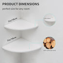 Corner Shelves, Floating Corner Shelf, Set of 2 Solid Oak Wood Wall Shelves, Round End Wall Mount with Wire Hole Shelving for Small Plant for Bedroom Kitchen, Living Room (White, 7.1in 2P) by CozyNest Decor