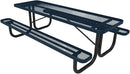 Coated Outdoor Furniture Heavy-Duty Portable Outdoor Picnic Table, Thermoplastic Coated Expanded Metal Commercial-Grade Patio Dining Furniture Made in America (8ft Rectangular, Dark Blue) by GreenHaven Gardens