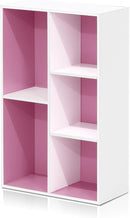Furinno 5-Cube Reversible Open Shelf, White/Pink 11069WH/PI by TinyTreasures Baby Boutique