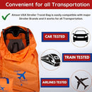 Alnoor USA Gate Check Bag for Single & Double Stroller Travel Bag for Air Plane | Extra Large & Ultra Durable - Includes Padded Shoulder Straps for Comfort & Durability With Pouch – Bonus E-Book by TinyTreasures Baby Boutique