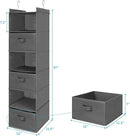 MAX Houser 6 Tier Shelf Hanging Closet Organizer, Closet Hanging Shelf with 2 Sturdy Hooks for Storage, Foldable (Grey-D3) by CozyNest Decor
