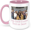 Personalized Mother's Day Coffee Mug, Custom Mum Photo Text 15 Oz Ceramic Mug, Customized Mom Gift Idea Picture Name Cup, Taza Cafe Personalizadas Fotos, Cute Gifts Mom Women Dad Men, Pink by TinyTreasures Baby Boutique