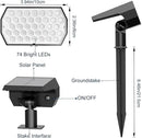 Solar Spot Lights Outdoor, [2 Pack/7 Colors/37 LED] 2-in-1 Solar Landscape Spotlights, IP65 Waterproof Auto On/Off Solar Powered Security Lights for Yard Garden Pathway Walkway by GreenHaven Gardens