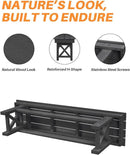 HDPE Outdoor Bench, 55" Patio Bench Outdoor Furniture, Poly Lumber Adirondack Benches, Fade-Resistant HDPE Garden Backless Benches for Park, Poolside, Garden, Porch, Obsidian by CozyNest Decor