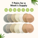 Organic Nursing Pads - 14 Washable Viscose Derived from Bamboo Breastfeeding Pads, Wash Bag, Reusable Breast Pads for Breastfeeding, Nipple Pads for Breastfeeding Essentials(Earth, M 3.9") by TinyTreasures Baby Boutique