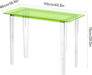 Acrylic Desk, Modern Study Table for HomeOffice-Extended Surface Multi-Purpose Console & EntrywayTable, Sturdy Lightweight Design (42.5-inch, Green) by CozyNest Decor