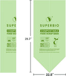 SUPERBIO 13 Gallon Compostable Kitchen Waste Bags, 50 Count, 1 Pack, Flat top Food Scrap bags, Certified by BPI and OK compost INDUSTRIAL, 49.2L, 0.87 Mil by GreenHaven Gardens