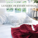 Salt Earth GOTS Certified 100% Organic Cotton Throw Blanket, 55" x 60" Waffle Blankets & Throws for Bed, Throw Blanket for Couch, Modern & Cozy Blanket, All Season,Comfy & Soft Blanket(Red Dahlia) by TinyTreasures Baby Boutique