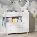 PAKASEPT Changing Table Modern Dresser with Wide Table Top, 3 Drawers, White Drawer Dresser by TinyTreasures Baby Boutique