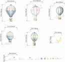 Balloon Wall Decals for Kids Room: Peel and Stick Hot Air Balloon Stars Cloud Wall Stickers - Baby Nursery Boys Room Girls Bedroom - Children Supplies Ages 1-12 Years Wall Decor Art by TinyTreasures Baby Boutique