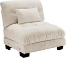 Armless Sofa W/1 Pillow - Light Coffee by CozyNest Decor