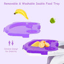 Costzon Baby High Chair, 3 in 1 Infant Table and Chair Set, Convertible Booster Seat with 3-Position Adjustable Feeding Tray, Adjustable Seat Back, 5-Point Harness (Purple) by TinyTreasures Baby Boutique