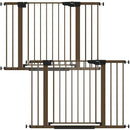 Cumbor 2 Pack 29.7-46" Baby Gate for Stairs, Mom's Choice Awards Winner-Auto Close Dog Gate for doorways, Easy Install Pressure Mounted Pet Gates indoor, Easy Walk Thru Wide Safety Gate for Dog, Brown by TinyTreasures Baby Boutique