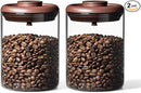 Ankou Glass Coffee Canister 900ml x 2 Jar, Airtight Food Storage Container with Pop Lid, Kitchen High Borosilicate Glass Contianers For Tea Coffee Bean Sugar by TinyTreasures Baby Boutique