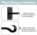 Qiang Ni Bird Feeder Hanger: 8-Inch Wall-Mounted Plant Bracket Outdoor - 2 Pieces Black Plant Hooks for Hanging Flower Baskets by GreenHaven Gardens