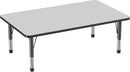 FDP Rectangle Activity School and Classroom Kids Table (36 x 60 inch), Toddler Leg, Adjustable Height 15-24 inches - Gray Top and Black Edge by CozyNest Decor
