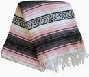 Del Mex Classic Mexican Blanket, Large Authentic Woven Falsa Throw (70"x50"), Artisan Southwest Décor for Beach, Yoga, Outdoors (Pink) by CozyNest Decor