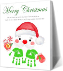 SHLINCO Handprint Keepsake DIY Kit, Baby's First Holiday Keepsake, Santa Claus Decoration, Family Footprint Art for Kids, 7.8x9.8 Inch Canvas, Suitable For Desktop Wall Ornaments by TinyTreasures Baby Boutique
