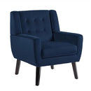 UIXE Velvet Accent Chairs Set of 2, Modern Arm Chair Mid-Century Living Room Armchair, Comfy Upholstered Button Tufted Reading Seat Bedroom Side Sitting, Royal Blue by CozyNest Decor