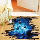 3D Space Floor Sticker,Blue Galaxy Wall Decal-Removable Mural for Kids Bedroom Living Room Milky Way Decorations by CozyNest Decor