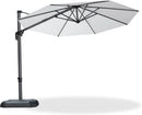 PURPLE LEAF 10 Feet Patio Umbrella Outdoor Cantilever Round Umbrella Aluminum Offset Umbrella with 360-degree Rotation for Garden Deck Pool Patio White by GreenHaven Gardens