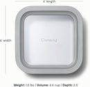 Caraway Glass Food Storage - 4.4 Cup Glass Container - Ceramic Coated Food Container - Non Toxic, Non Stick Lunch Box Container with Glass Lids - Dishwasher, Oven, & Microwave Safe - Gray by TinyTreasures Baby Boutique