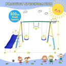 5-in-1 Swing Sets for Backyard for Kids 3-8, Tree Swings for Kids Outdoor with Slide, Basketball Hoop, Two Swing Seats and Gymnastics Rings by TinyTreasures Baby Boutique