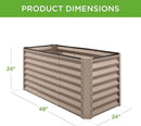 Best Choice Products 4x2x2ft Outdoor Metal Raised Garden Bed, Deep Root Planter Box for Vegetables, Flowers, Herbs, and Succulents w/ 119 Gallon Capacity - Taupe by GreenHaven Gardens