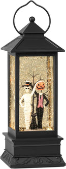 Halloween Snow Globes, Skull and Black Cat Scene Snow Globes, Glittering Lantern with Timer, Snow Globe Lantern USB or Battery Powered for Halloween Decor by CozyNest Decor