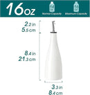 vancasso 16 Oz Ceramic Olive Oil Dispenser Bottle, Bottle Dispenser with Spout and Funnel for Kitchen,Suitable for Oil, Vinegar, Coffee Syrups & Other Liquids, White by CozyNest Decor
