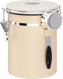 ShanSon Coffee Canister Airtight Coffee Container Stainless Steel Coffee Bean Storage Container with CO2 Release Valve and Scoop Coffee Canister for Beans,Grounds,Sugar,Flour,Tea,Cereal,22OZ,Brown by CozyNest Decor
