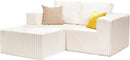 Hobestluk Modular Sectional Sofa Memory Foam Couch L Shape Sofa for Living Room Loveseat with Chaise Lounge Cloud Couch with Removable Cover (Stripe White, Loveseat with Chaise) by CozyNest Decor