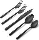 Alata Potter Black 45-Piece Forged Silverware Set with Utensil-Serving Set, Service for 8, Stainless Steel Flatware Set, Modern Design with Satin Finish, Ideal for Home, Kitchen, Party, Camping by CozyNest Decor