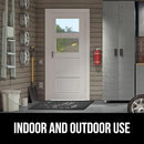 GORILLA GRIP 100% Waterproof All-Season WeatherMax Doormat 35x23, US Designed Natural Rubber, Stain and Fade Resistant, Low Profile Indoor Outdoor Door Mats, Easy Clean Patio Mat, Charcoal Hello by CozyNest Decor