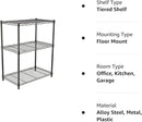 Amazon Basics 3-Shelf Adjustable Heavy Duty Steel Wire Rack Storage Shelving Organizer for Kitchen, Garage, 23.2" L x 13.4" W x 30" H, Black by CozyNest Decor