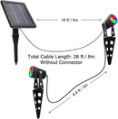 Mini 50X Twin Solar Spot Lights Outdoor Multi Color Changing RGB LED Spotlight Cast Aluminium for Outdoor Garden Yard Landscape Downlight by CozyNest Decor