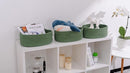 Shelf Storage Baskets for Organizing|Decorative Basket for Closet Storage|Toy Baskets&Bins|Small Woven Rope Baskets-13x8.66x5.11’’,Durable&Stylish,Oval 3 Packs Green by TinyTreasures Baby Boutique