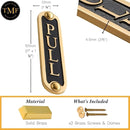 PULL Brass Door Sign. Traditional Style Home Décor Wall Plaque Handmade By The Metal Foundry UK. by CozyNest Decor
