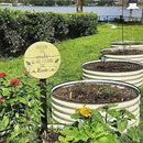 Vego garden 17" Tall 42" Round Raised Garden Bed Metal Raised Bed Planter Box for Vegetables Flowers Patio, Pearl White by GreenHaven Gardens