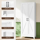 Letaya Storage Cabinet,75" H Metal Kitchen Pantry Cabinets with Doors and Adjustable Shelves,Pantry Organizers for for Cupboard/Office/Garage Room,White by CozyNest Decor